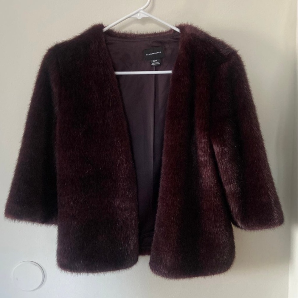 Club Monaco faux fur mini coat